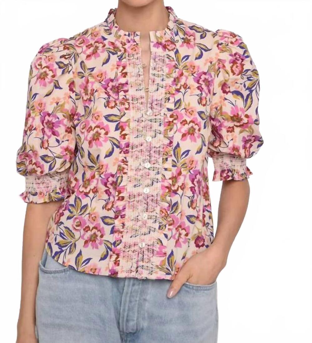 NEW LOVE THE LABEL zinny button front top in roxanna floral print